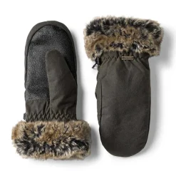 Orvis Barbour® Waxed Mittens With Fur Trim|Women Gloves & Mittens