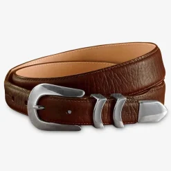 Orvis Bison Tapered-Edge Belt With Silver Buckle|Men Belts