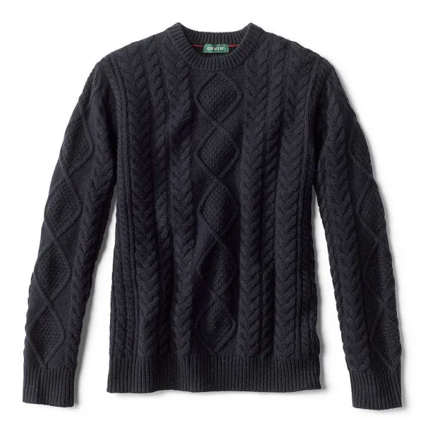 Orvis Cable Crewneck Sweater|Men Sweaters