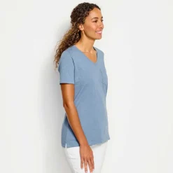 Orvis Canyon Garment-Dyed V-Neck Short-Sleeved Tee|Women Shirts
