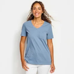 Orvis Canyon Garment-Dyed V-Neck Short-Sleeved Tee|Women Shirts