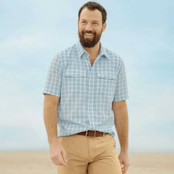 Orvis Clearwater Seersucker Short-Sleeved Shirt|Men Shirts