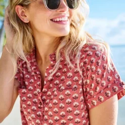 Orvis Easy Printed Short-Sleeved Camp Shirt|Women Shirts