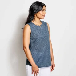 Orvis Easy Sleeveless Printed Camp Shirt|Women Shirts
