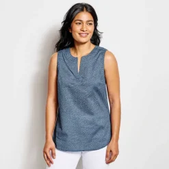 Orvis Easy Sleeveless Printed Camp Shirt|Women Shirts