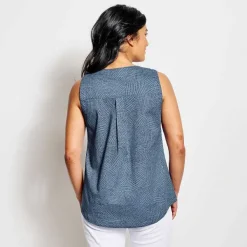 Orvis Easy Sleeveless Printed Camp Shirt|Women Shirts
