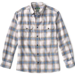 Orvis Hemp/Cotton Yarn-Dyed Denim Long-Sleeved Shirt|Men Shirts