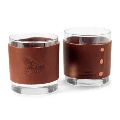 Orvis Leather-Wrapped Rocks Glasses| Home Decor