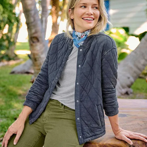 Orvis Lived-In Quilted Bomber Jacket|Women Sweatshirts