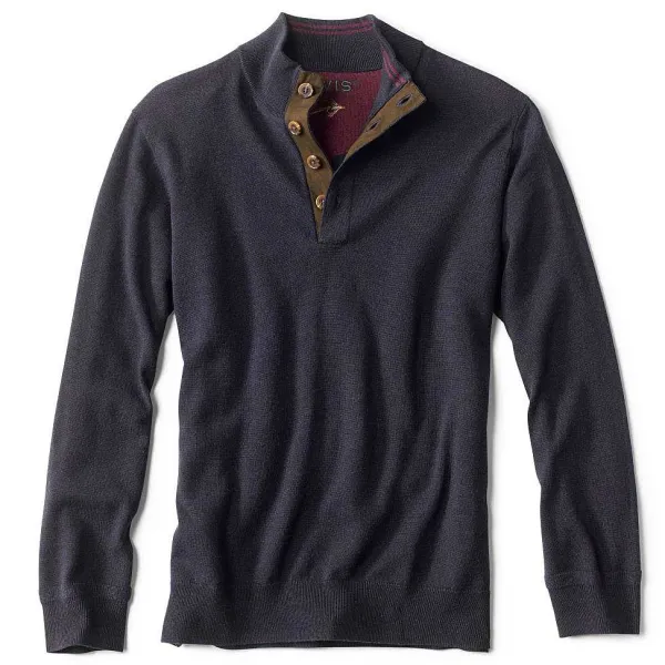 Orvis Merino Button Mockneck Sweater|Men Sweaters