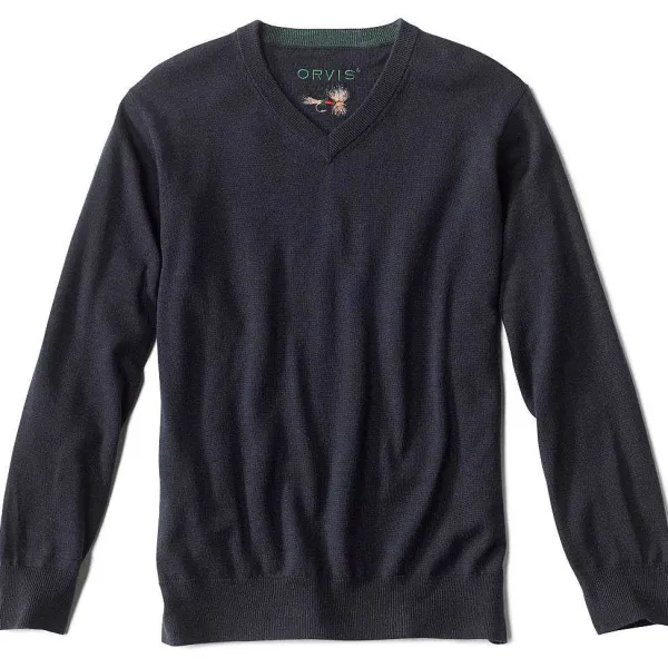 Orvis Merino V-Neck Long-Sleeved Sweater|Men Sweaters