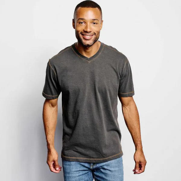 Orvis Montana Morning® High V-Neck Short-Sleeved T-Shirt|Men Shirts