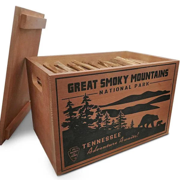 Orvis National Parks Fatwood Wooden Crate| Fireplace & Hearth