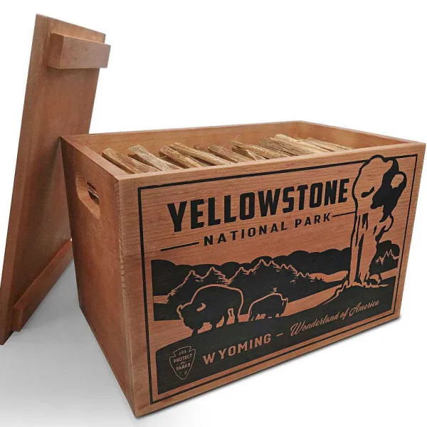 Orvis National Parks Fatwood Wooden Crate| Fireplace & Hearth