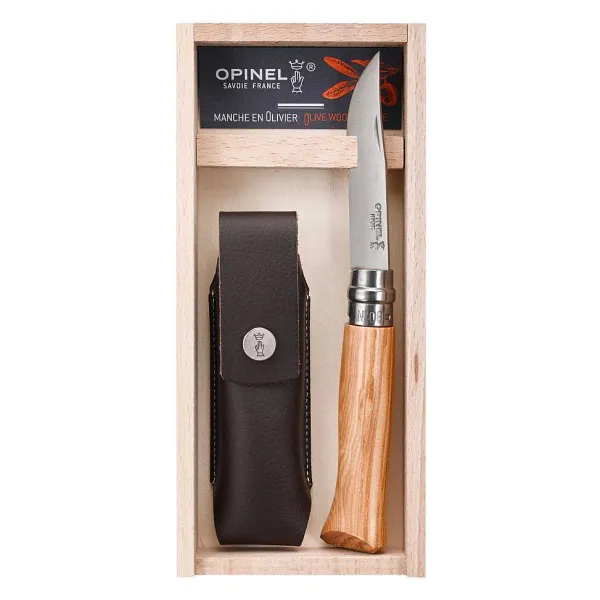 Orvis Opinel® N 08 Stainless Olive Wood And Sheath Gift Set| Knives