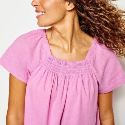 Orvis Performance Linen Square-Neck Short-Sleeved Top|Women Shirts
