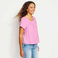 Orvis Performance Linen Square-Neck Short-Sleeved Top|Women Shirts