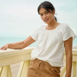 Orvis Performance Linen Square-Neck Short-Sleeved Top|Women Shirts