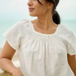Orvis Performance Linen Square-Neck Short-Sleeved Top|Women Shirts