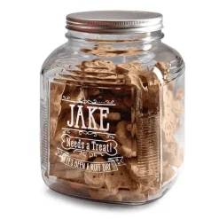 Orvis Personalized Glass Treat Jar| Bowls, Feeders & Food Storage