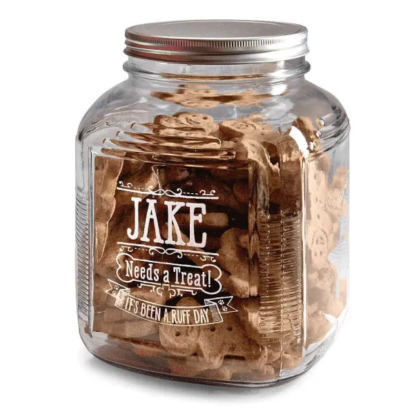 Orvis Personalized Glass Treat Jar| Bowls, Feeders & Food Storage