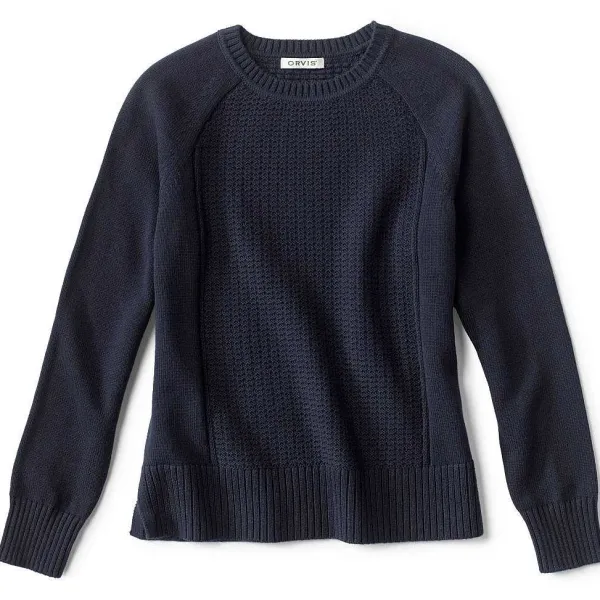 Orvis Pointelle Detail Crew Sweater|Women Sweaters