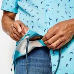 Orvis Printed Tech Chambray Short-Sleeved Shirt|Men Shirts