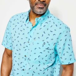 Orvis Printed Tech Chambray Short-Sleeved Shirt|Men Shirts