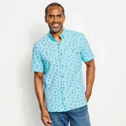 Orvis Printed Tech Chambray Short-Sleeved Shirt|Men Shirts