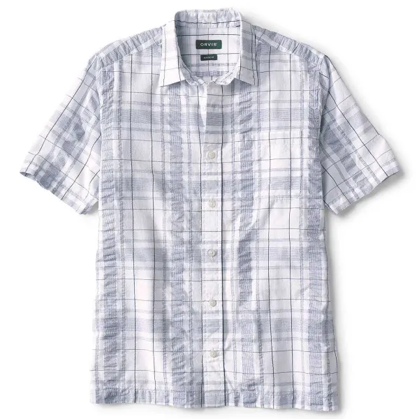 Orvis Seersucker Plaid Short-Sleeved Shirt|Men Shirts