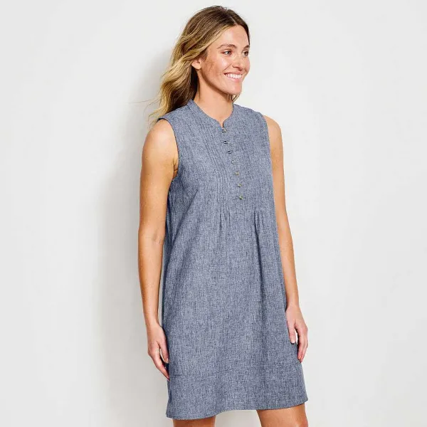 Orvis Tech Chambray Pintuck Tank Dress|Women Skirts & Dresses