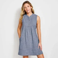 Orvis Tech Chambray Pintuck Tank Dress|Women Skirts & Dresses