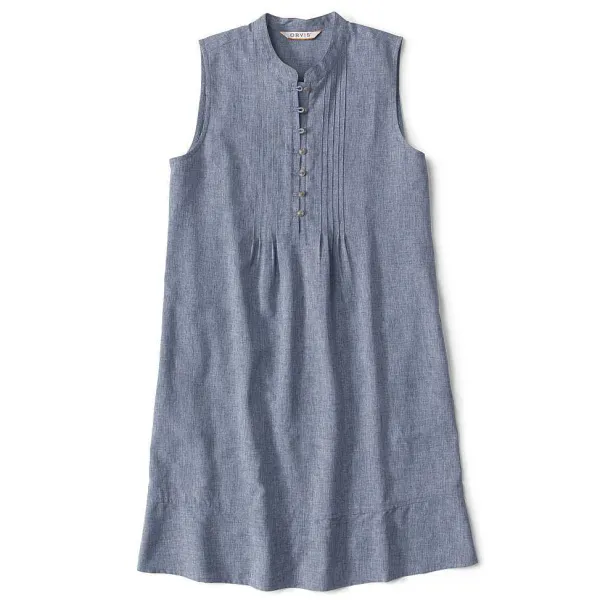 Orvis Tech Chambray Pintuck Tank Dress|Women Skirts & Dresses