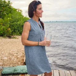 Orvis Tech Chambray Pintuck Tank Dress|Women Skirts & Dresses