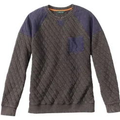 Orvis Washed Quilted Colorblock Crewneck Sweatshirt|Men Sweatshirts