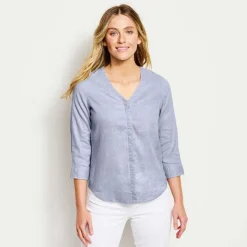 Orvis Women'S Performance Linen Three-Quarter-Sleeved Shirt|Women Shirts