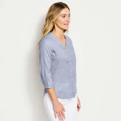Orvis Women'S Performance Linen Three-Quarter-Sleeved Shirt|Women Shirts