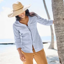 Orvis Women'S Performance Linen Three-Quarter-Sleeved Shirt|Women Shirts
