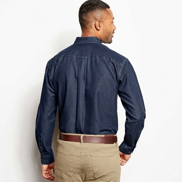 Orvis Wrinkle-Free Pure Cotton Denim Shirt|Men Shirts