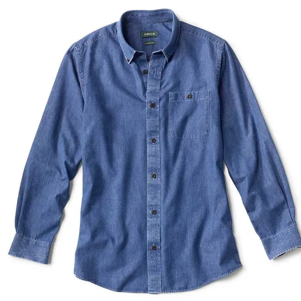 Orvis Wrinkle-Free Pure Cotton Denim Shirt|Men Shirts