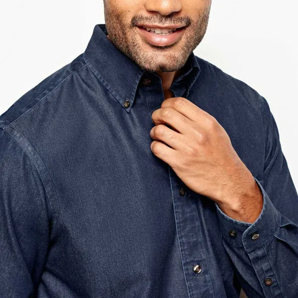 Orvis Wrinkle-Free Pure Cotton Denim Shirt|Men Shirts